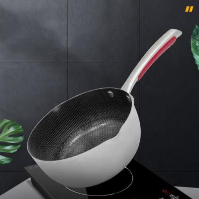 China 18cm 20cm Food Grade Stainless Steel Honeycomb Milkpot Viable Non-Stick Snow Pan Baby Cooking Pot Cookware For One Person for sale