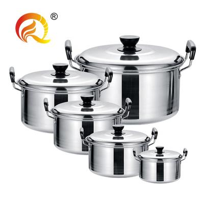 China 10pcs Sustainable Steamer Pots Cookware Set Stainless Steel Stock Pot Large Cooking Pot for sale