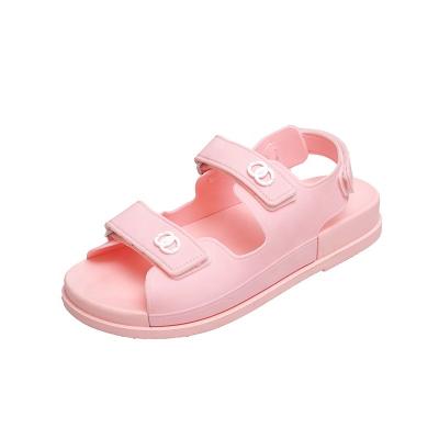 China New Fashion Trend Fashion Ladies Sandals PVC Flat Bottom School Non-slip School Slippers Beach Casual Sandals Wholesale for sale