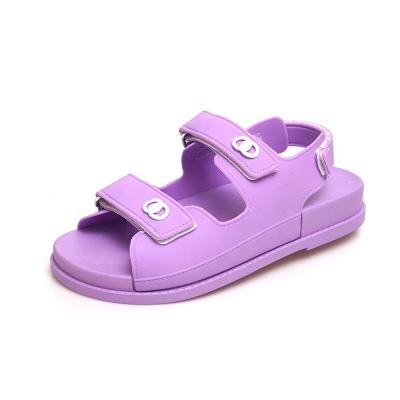 China Beach Trendy Casual Sandal Fashion Trend Ladies Sports Sandal PVC Flat Bottom Comfortable Non-slip Student Slippers Wholesale for sale