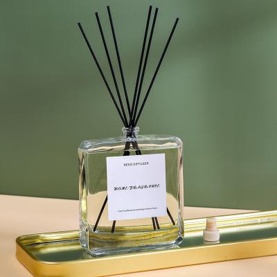 China New Style Chinese Custom Transparent 120ml Square Bedroom Hotel Aroma Incense Reed Diffuser Gift Box Manufacturers Glass for sale