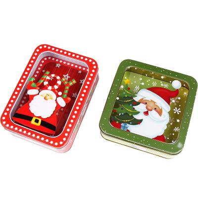 China New Recyclable Empty Square Tin Box Christmas Food Storage Candy Cookie Packaging Baking Box for sale