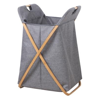 China Minimalist Wholesale Price Removable Foldable Standing Laundry Basket Two Layers For Travel for sale