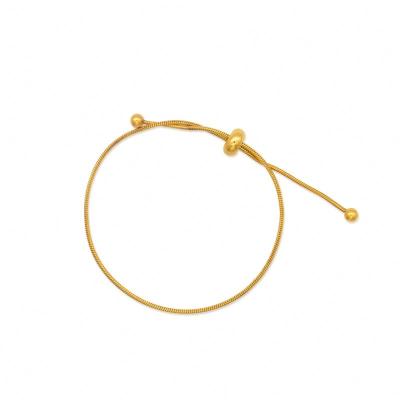 China Original Chris April FASHIONABLE design female pvd gold plated 316L stainless steel simple student adjustable anklet chain for sale