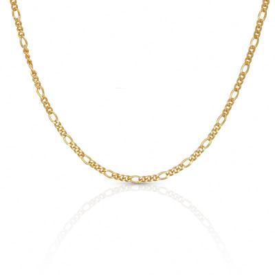 China Vintage Chris April 925 Sterling Silver 18k Gold Plated Thin Figaro Stackable Chain Necklaces for sale