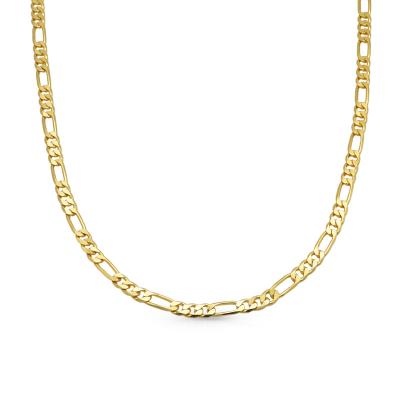 China Chris April Religious Minimalist 925 Sterling Silver 18k Gold Plated Chunky Figaro Chain Necklace For Single Or Layered Wear for sale