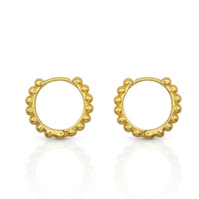 China Vintage Chris April fashion minimalist 925 sterling silver pearls 18k gold plated huggie earring for sale