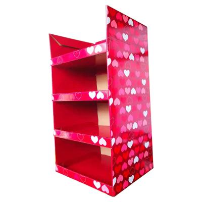 China Gift OEM/Odm 4 Shelf Cardboard Pop Stand Cardboard Floor Display Stands For Gift Retail Store for sale