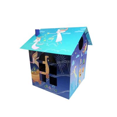 China Paper factory direct safety material paper children's toy hand-foldable house for sale