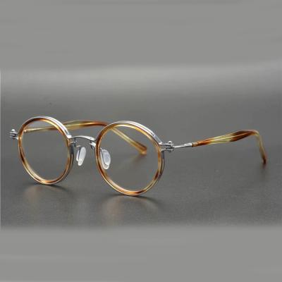 China For Reading Glasses/Decroation/Top Myopia Frame Selling Classic Glass Eyewear OEM Style Optical Titanium Acetate Matching Glass Frame for sale