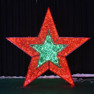 China 2022 Commercial Use Hot Sale Christmas Decoration 3D Star Pattern Fully Waterproof Light for sale