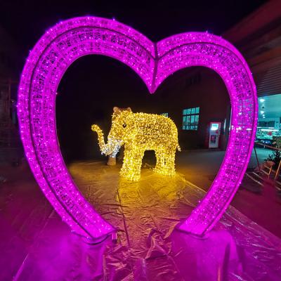 China 2022 New Commercial Use Custom Size Outdoor Wedding Decoration LED Heart Arch IP67 3D Pattern Light for sale