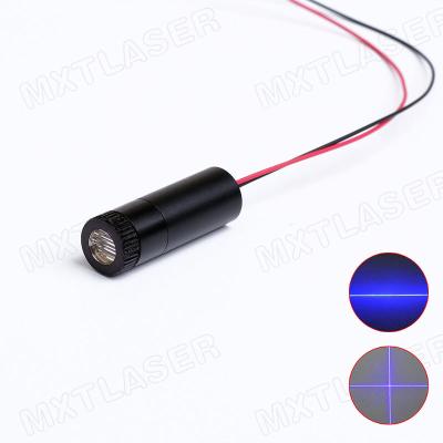 China Computer Vision D12x45mm Focusable 405nm 450nm High Power 10mW--200mW Violet Line /Cross Laser Module Industrial Grade Bluish Line for sale