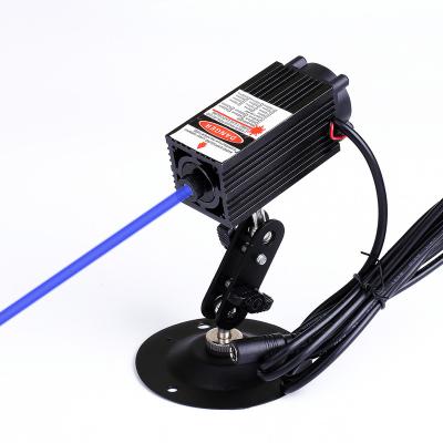 China High Power 450nm 405nm Focusable 12V Violet Dot Laser Diode Module Factory Blue with Fan (With Adapter+Bracket) for sale