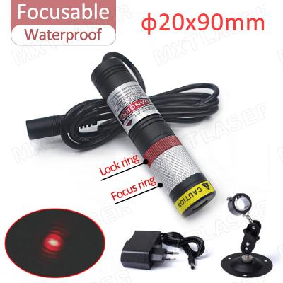 China Factory Waterproof Glass Lens Focusable 10mW 50mW 100mW 200mW Point D20X90mm 635nm 660nm Direct Red Laser Module For Cutting Positioning for sale