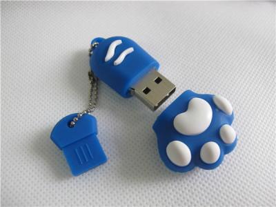 China Customized PVC paw shape USB flash drive with the free accessory for sale