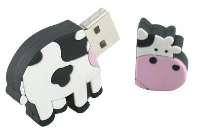 China PVC cow shape usb flash drive 1gb 2gb 4gb 8gb bulk packing for sale