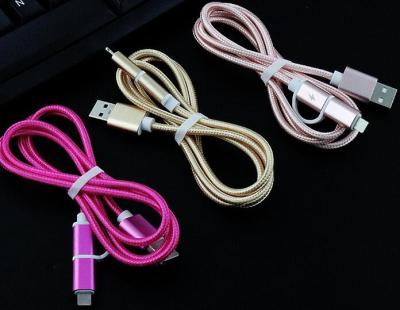 China 2 in 1 usb cable charging cable for iphone for sale