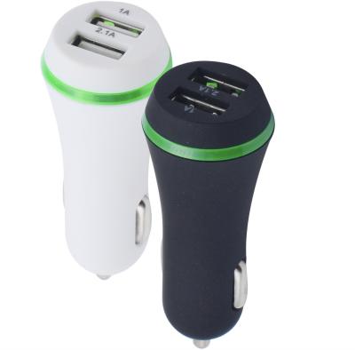 China Shenzhen Universal Dual Ports Quick USB Car Charger Double USB Fast Car LED Luminous car charger for sale