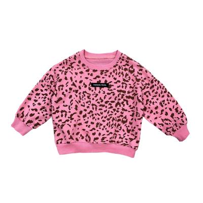 China Pink Leopard Long Sleeve Bear Long Sleeve xtm3450034 Baby Girls T-shirt Infant Fleece For Autumn Casual Clothes for sale