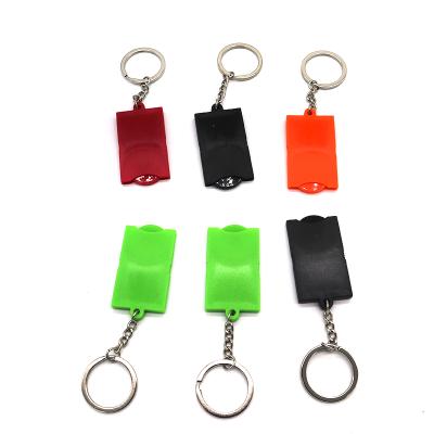 China Durable High Quality Colorful Plastic Trolley Coin Plastic Supermarket Shopping Cart Key Chain for sale