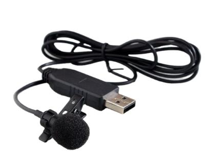 China Mini Lavalier Microphone USB Lapel Detachable Lavalier Condenser Microphone MIC for PC Laptop USB Microphone with 2M Length EPT Cable for sale