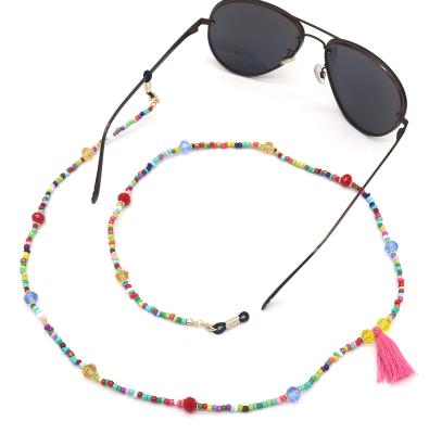 China CLASSIC Colorful Sunglasses Eyewears Tie Back Neck Strap Lanyard Beaded Glasses Chains Necklace for sale