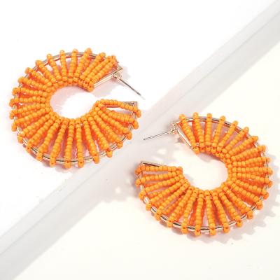 China Elegant Detailed Handmade Sead Beaded Earring For Women Bulk High Quality Fashion Jewelry for sale