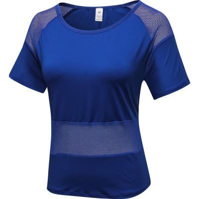 China 2021 Women Mesh Hollow Out Loose Quick Breathable Dry Sports Culture Gym Workout Yoga Top Sweatshirt for sale