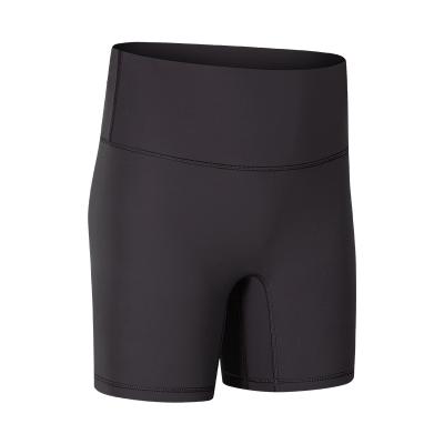 China Breathable Women Sweat Wicking Wide High Rise Inner Pocket Squat Proof Sport Brushed 5 Inch Biker Shorts for sale