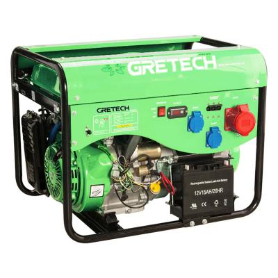 China GRETECH Most Model Versatile Electric Start 5kw Gasoline And Gas Generator For Home Use 25L for sale