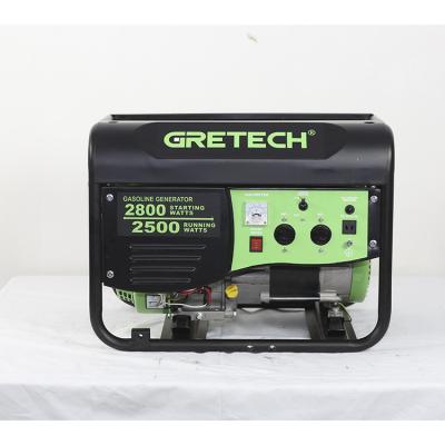 China GRETECH JL300100 Hot Sale 110V-240V Single Phase 3kw Gasoline Generator Key Start 15L for sale