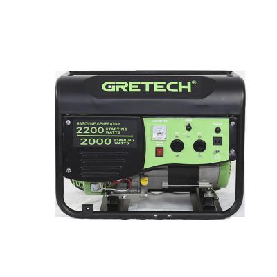 China GRETECH JL250000 4 Stroke 110v 220v Hand Start 1500 Watt Portable Mini Gasoline Generator 15L for sale