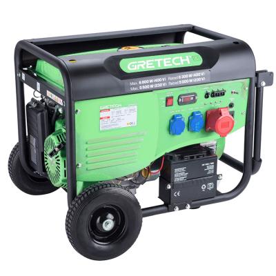 China Gretech CE Approved Start 3 PH Portable Electric Gasoline Generator For Home 25L for sale