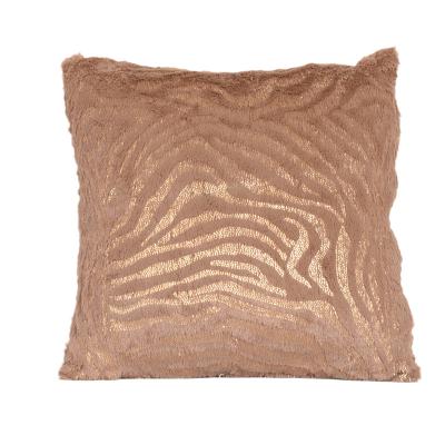 China Wholesale Fur Proliferating Living Room Decorative Cushion Covers Sofa Pillow Cushion Faux Fur Furry Hot Stamping Pillow Case for sale