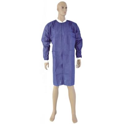 China Comfortable knitted soft lab coat/sms lab coat pp visitor coat,disposable lab coat,nonwoven lab coat for sale