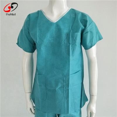 China Comfortable Surgical Provider Patient Scrub Suits With Pants Disposable Nonwoven Gown Hospital Patient Uniform for sale