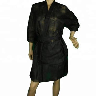 China Breathable Nonwoven Kimono Robes , Black Kimono Robes For Spa With Belt for sale