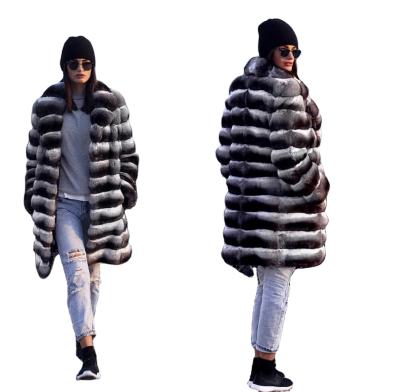 China Fashion news women chinchilla coat real chinchilla fur coat viable real fur coat ladies real chinchilla fur coat for sale