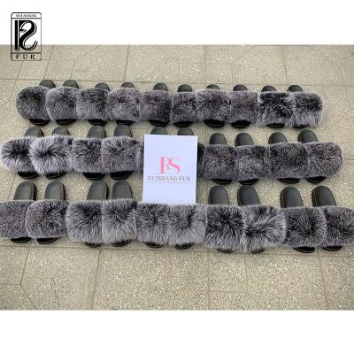 China Free Shipping Logo Fur Sandals Slides Slippers Multi Color Open Toe Trend Fashion Trend Multi Color for sale