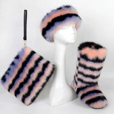 China Factory Wholesale Fashion Fashion Trend Fashion Selling Cute Colorful Faux Fur Winter Fur Boots for sale