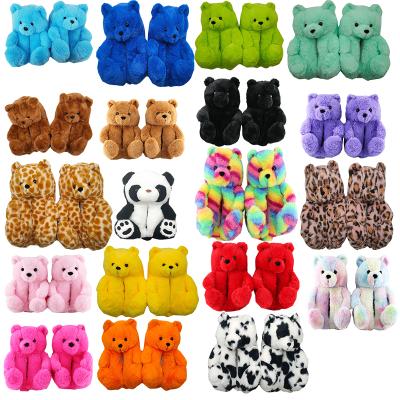 China Fashion Trend Bedroom Teddy Bear Slippers Wholesale Fuzzy Teddy Plush Style Slippers New Arrivals Fashion Trend Teddy Bear Slippers 2021 New For Women Girls for sale