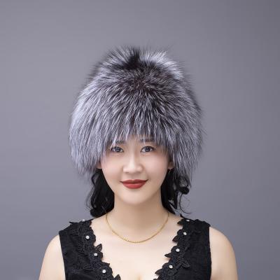 China Real Plush Women's Fox Fur Hat Winter for sale