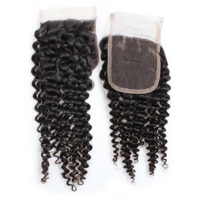 China Curly Loop Hair Bands Extensions 4x4 Lace Up Frontal Curly Curly Free Part Real Hair Band Extensions for sale