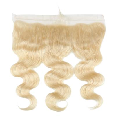 China Body Wave 613 Blonde Hair Extension 9A Body Wave 13X4 Frontal Closure Lace Frontal Hair Bundles Raw Virgin Unprocessed for sale