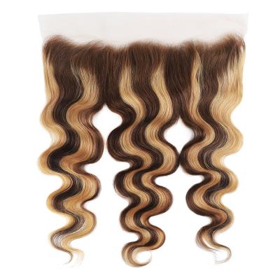 China Frontal Closure Weft Lace Frontal Extensions P4/27 BW 13X4 Body Wave Machine Hair Extension Hair Extension Organizer for sale