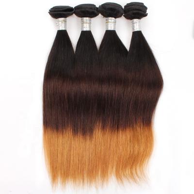 China ALL 3tone Straight Ombre Hair For Extensions Raw Brazilian Hair Extension for sale