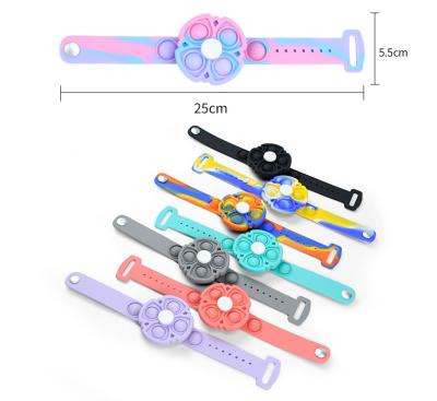 China Other Factory Wholesale Silicone Sensory Noise Spinner Watch Wristband Relaxing Push Pusher Wristband Spinner Toys for sale