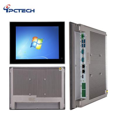 China High quality fanless aluminum alloy ipctech touch control panel resist touch screen aio industri pc wall mount for sale