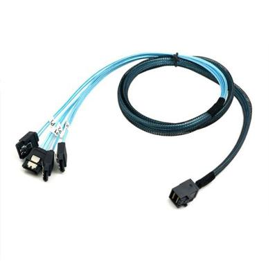 China Headset/drone Internal Mini Slim SAS SFF 8643 to SATA 4X7pin Sas to Sata Cable for sale